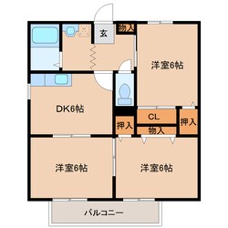 ビーライン小川Aの物件間取画像